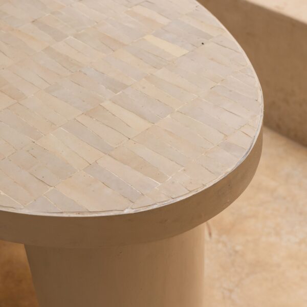 111 Zellige Linear Bone Dining Table