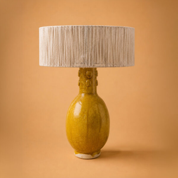 Firefly (12) Handmade Lamp Made From Yellow Glazed Clay