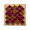 Fish Scale in Wine & Amber 1 Fishscale in Cerise & Sienna