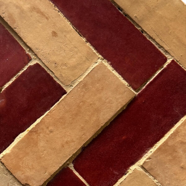 Herringbone Pattern Wine in Natural Clay
