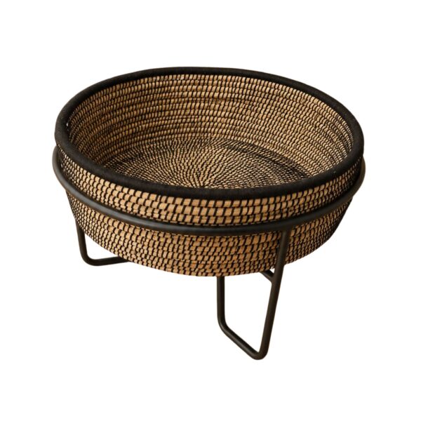 Woven Basket Planter with Metal Stand